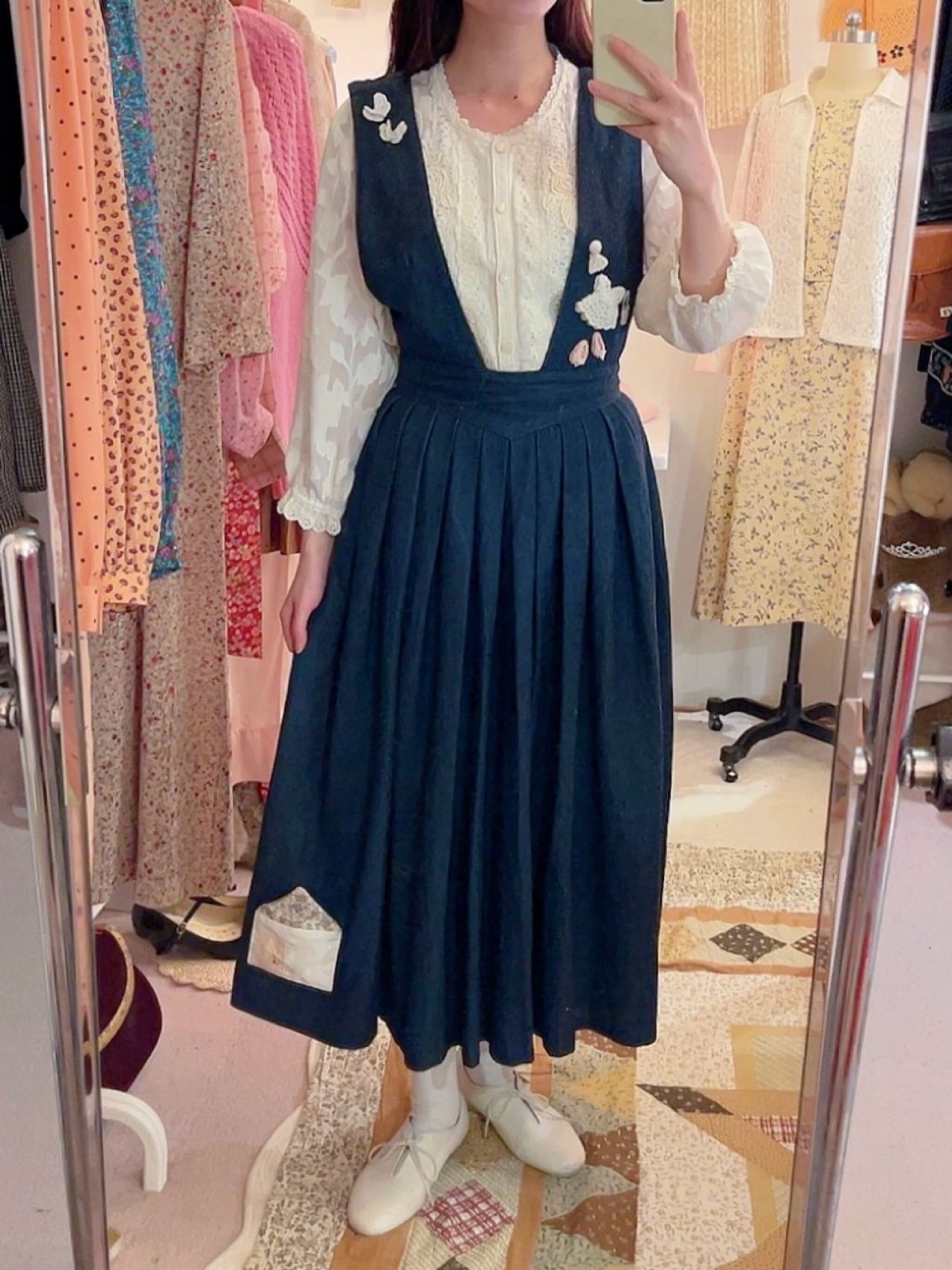 remake ✂︎ fairy's outing denim jumper skirt