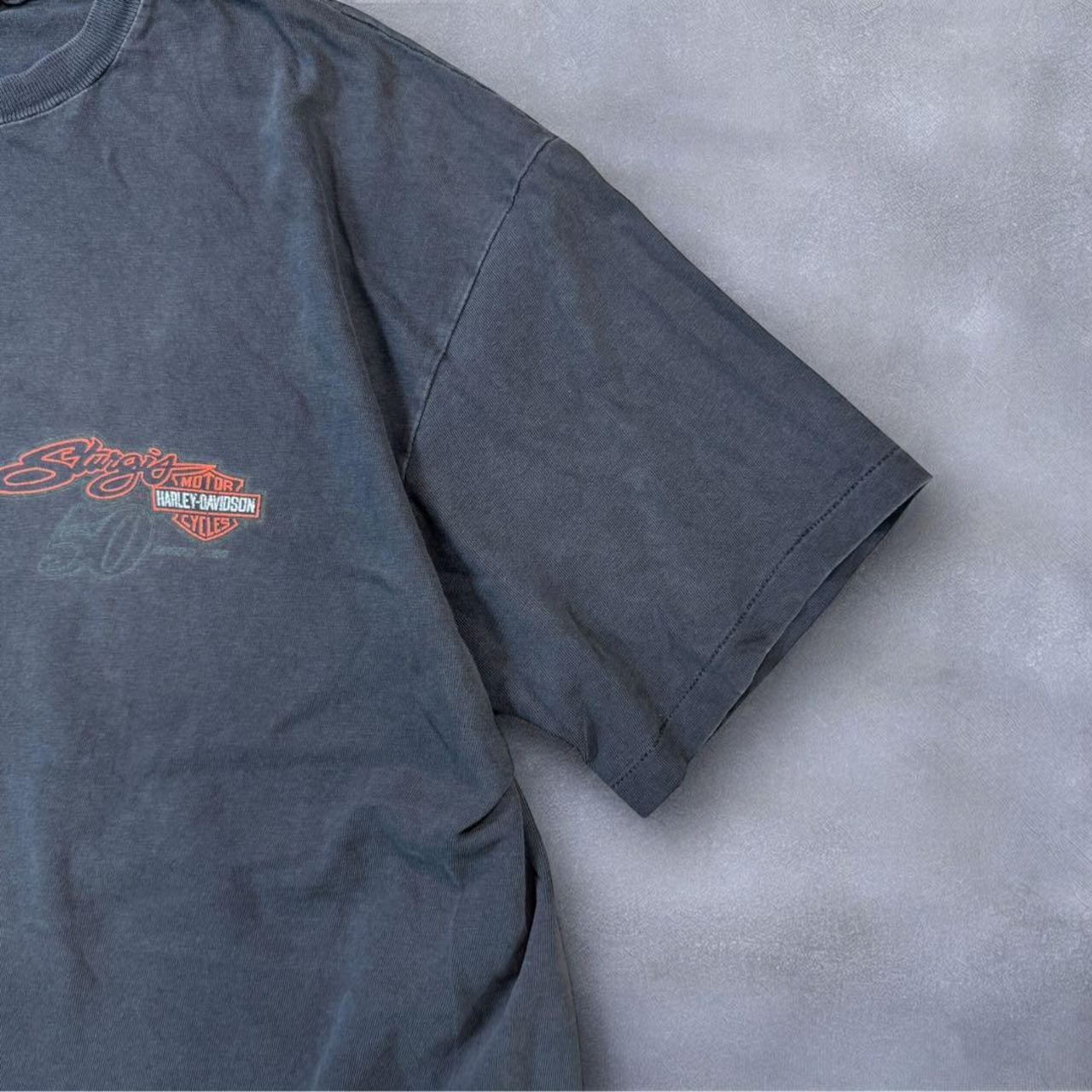 Harley Davidson 90s USA TEE faded black ハーレTシャツ 墨黒 ブラック XL 古着 - 6