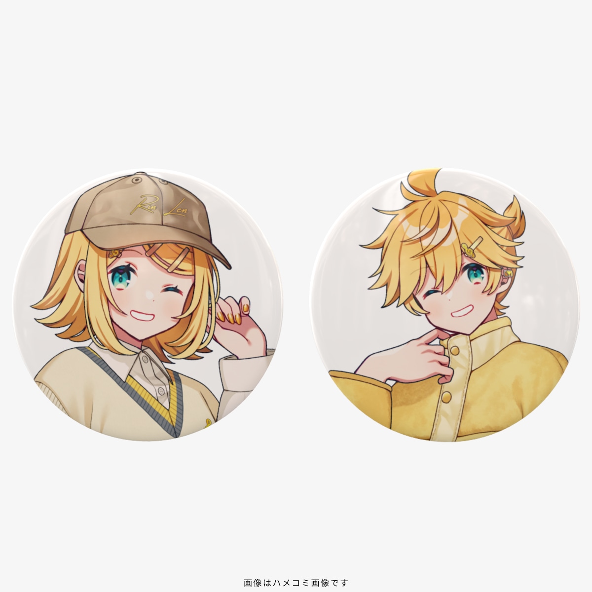 鏡音リン・レン イラスト缶バッチ Art by 甘木花 | echo