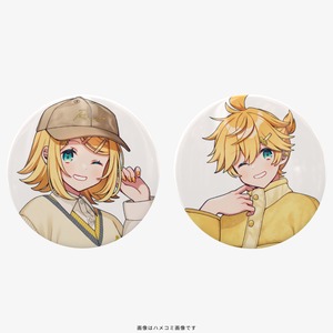 鏡音リン・レン　イラスト缶バッチ　Art by 甘木花【2026年1月下旬頃お届け予定】