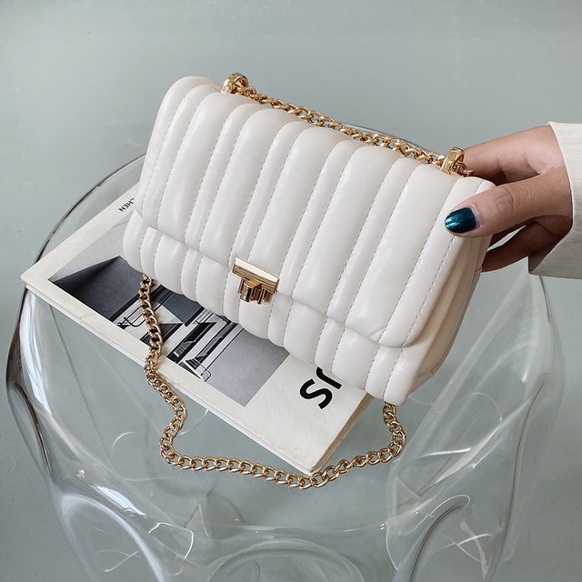 チェーン レッド スクウェア 手作りハンドバック81073927091