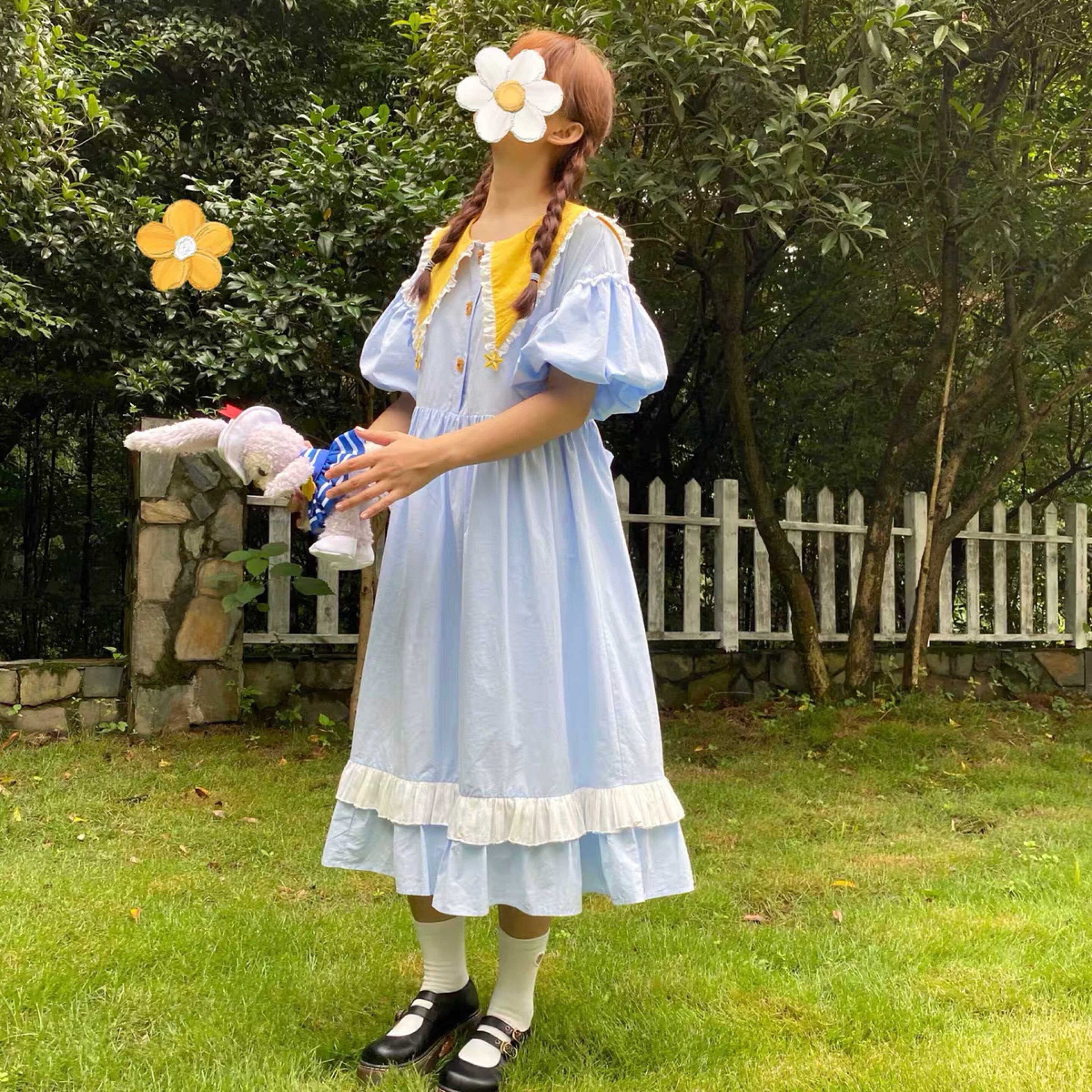 わずか】黄色 ゆったり 水色 ワンピース | LOVEYsmileSHOP