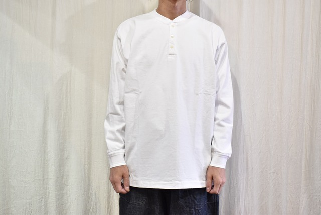 Ohh!　henley neck L/S　white