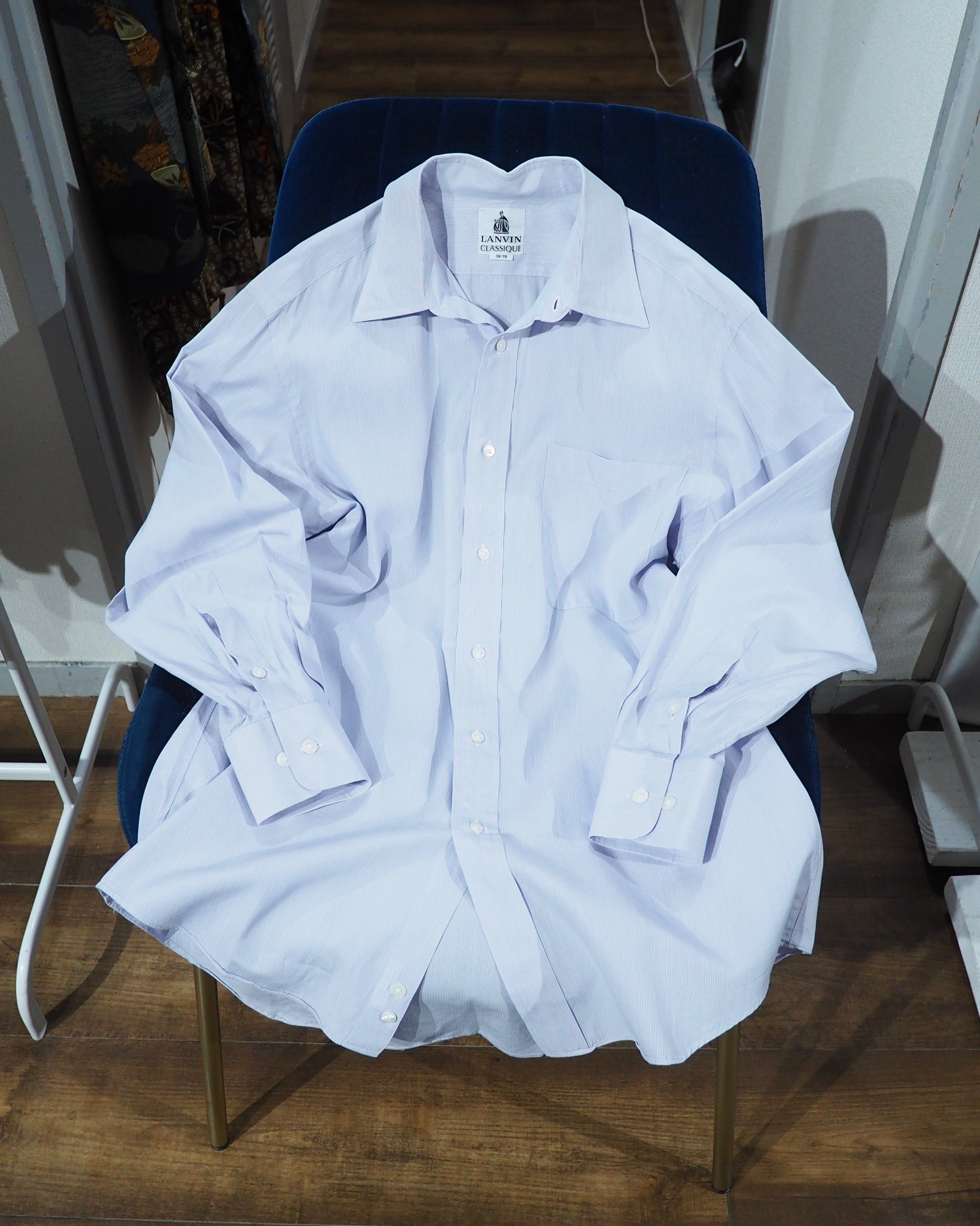 " LANVIN CLASSIQUE " Beautiful Lavender Purple color vintage Dress shirt