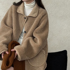 middle-length boa coat J00110