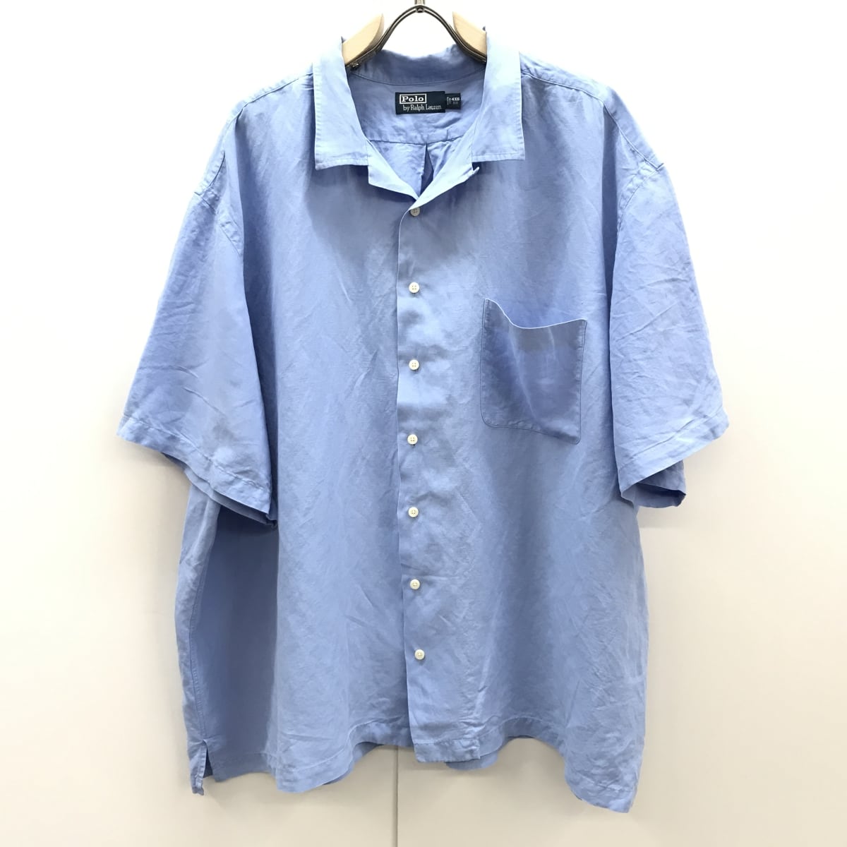 ラルフローレン CLASSIC FIT オープンカラー 半袖リネンシルクシャツ