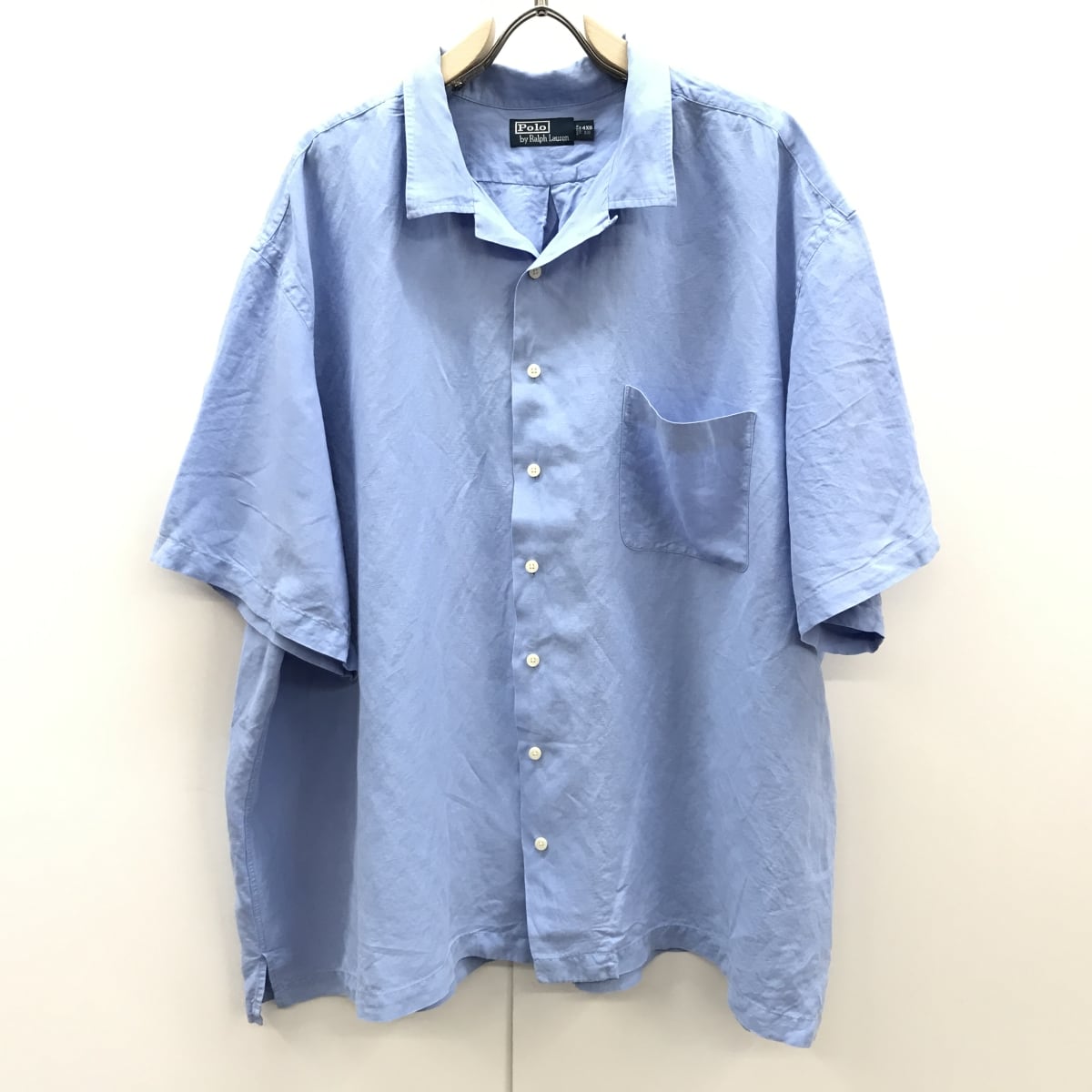 ラルフローレン CLASSIC FIT オープンカラー 半袖リネンシルク