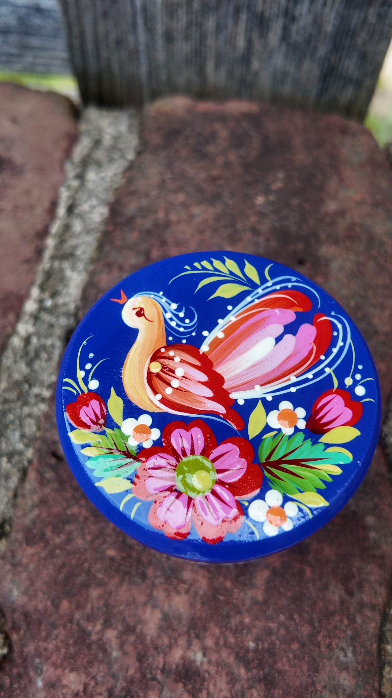 ペトリキウカ塗り　木製小物入れ・ジュエリーボックス（ティモシェンコ作）ウクライナ製 - 6