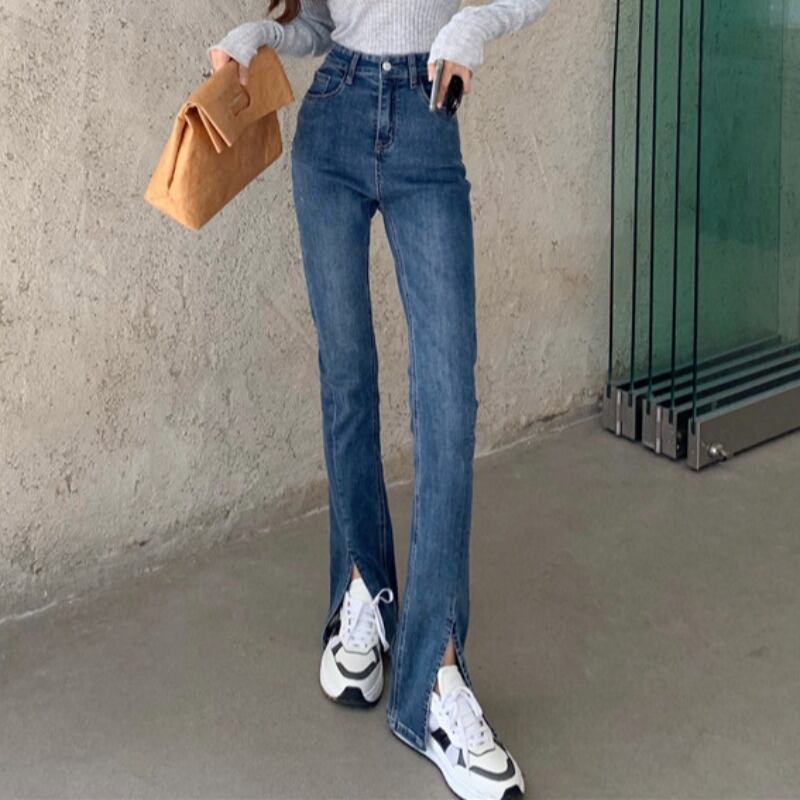 ジーンズ スタンダードハイウェストウェストスリムカジュアル レッド レトロ ウィンター 冬物 YY-ファッション92126270535