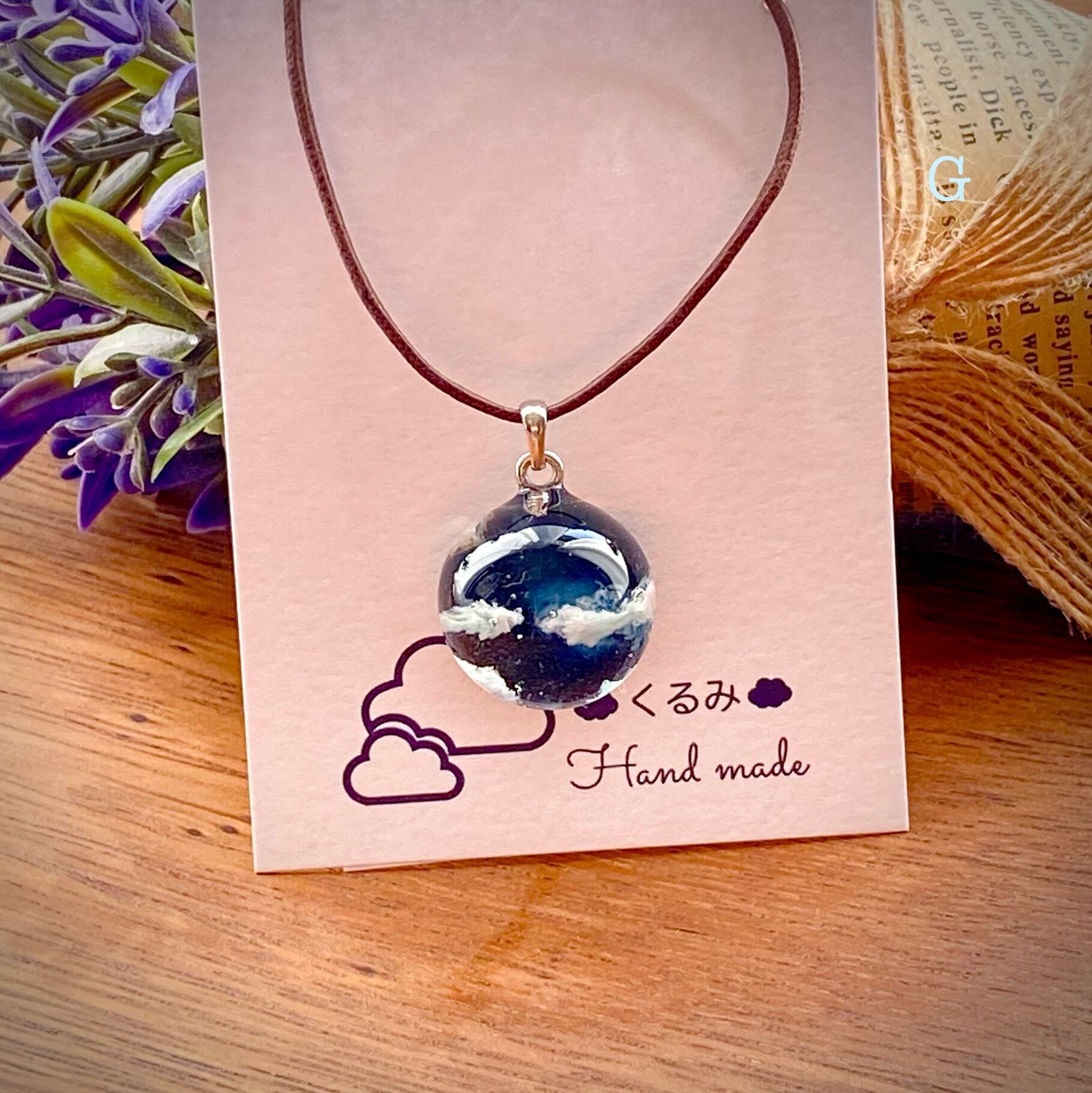空&雲ペンダント まん丸 いつもの夜空 18mm G