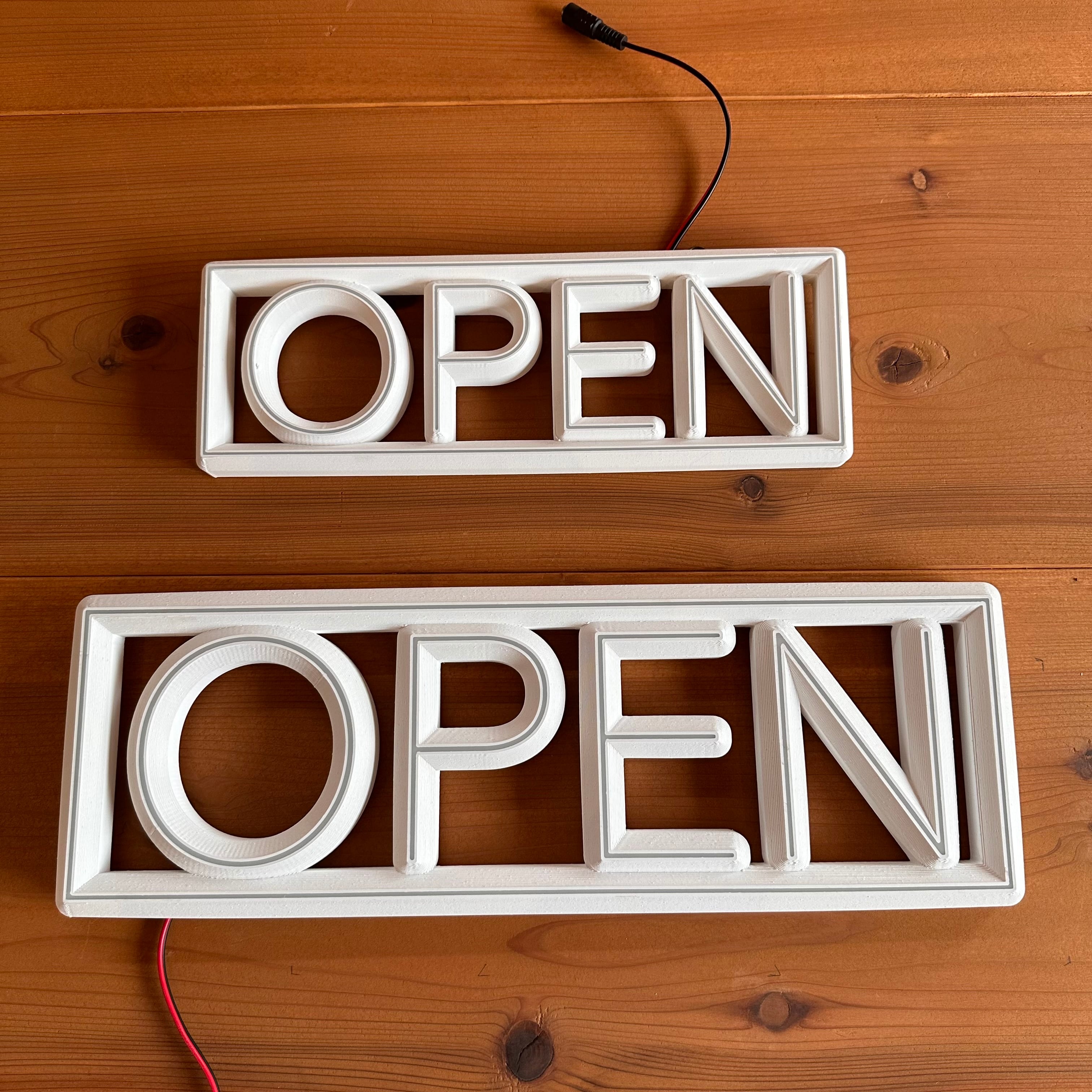 超軽量】ハングLED OPENサイン｜吊り下げ 看板｜2size 30cm/40cm 開店