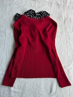 "Leilian"Dot Shirts Deformation Knit