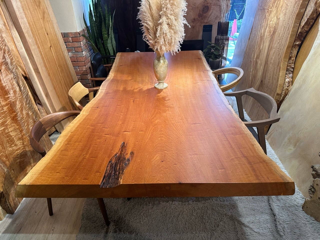 OUTLET・総玉杢】欅（ケヤキ）_2380×1130-1240×80_新宿店_テーブル天板