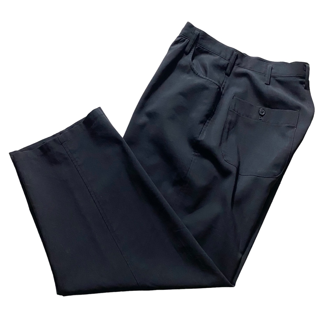 Y’s for men black gabardine drape pants