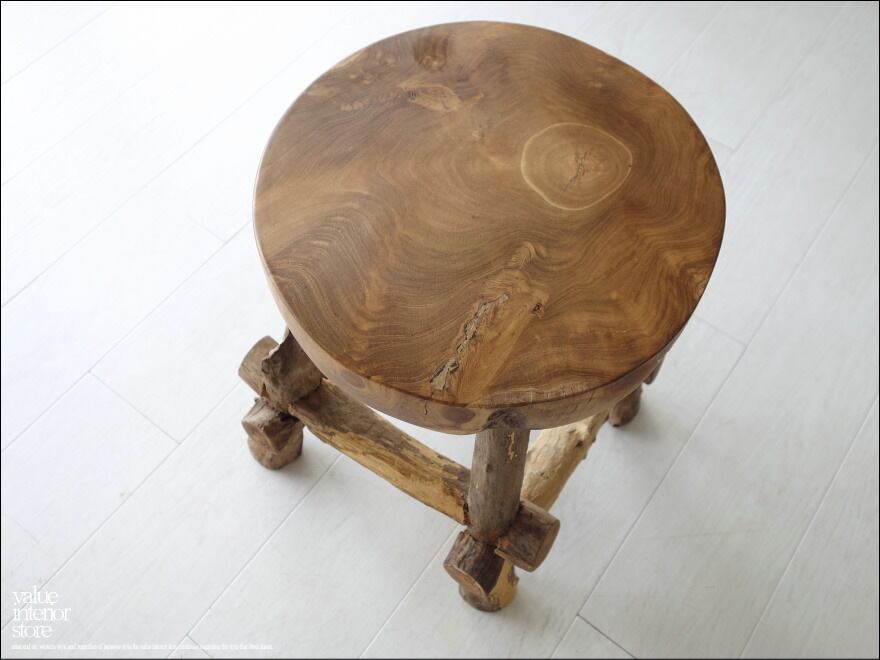 チーク無垢材 スツール / JE4 椅子 イス 木製 ベンチ 新品 カフェ