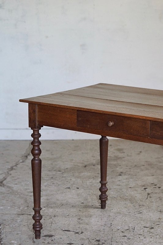 無垢材 フランスアンティークテーブル-antique oak french table