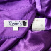 【日本製 フラダンス衣装】パープル Paondor パンドール ワンピース ドレス 紫 光沢 フリル 無地 シンプル ハワイアン 高級感