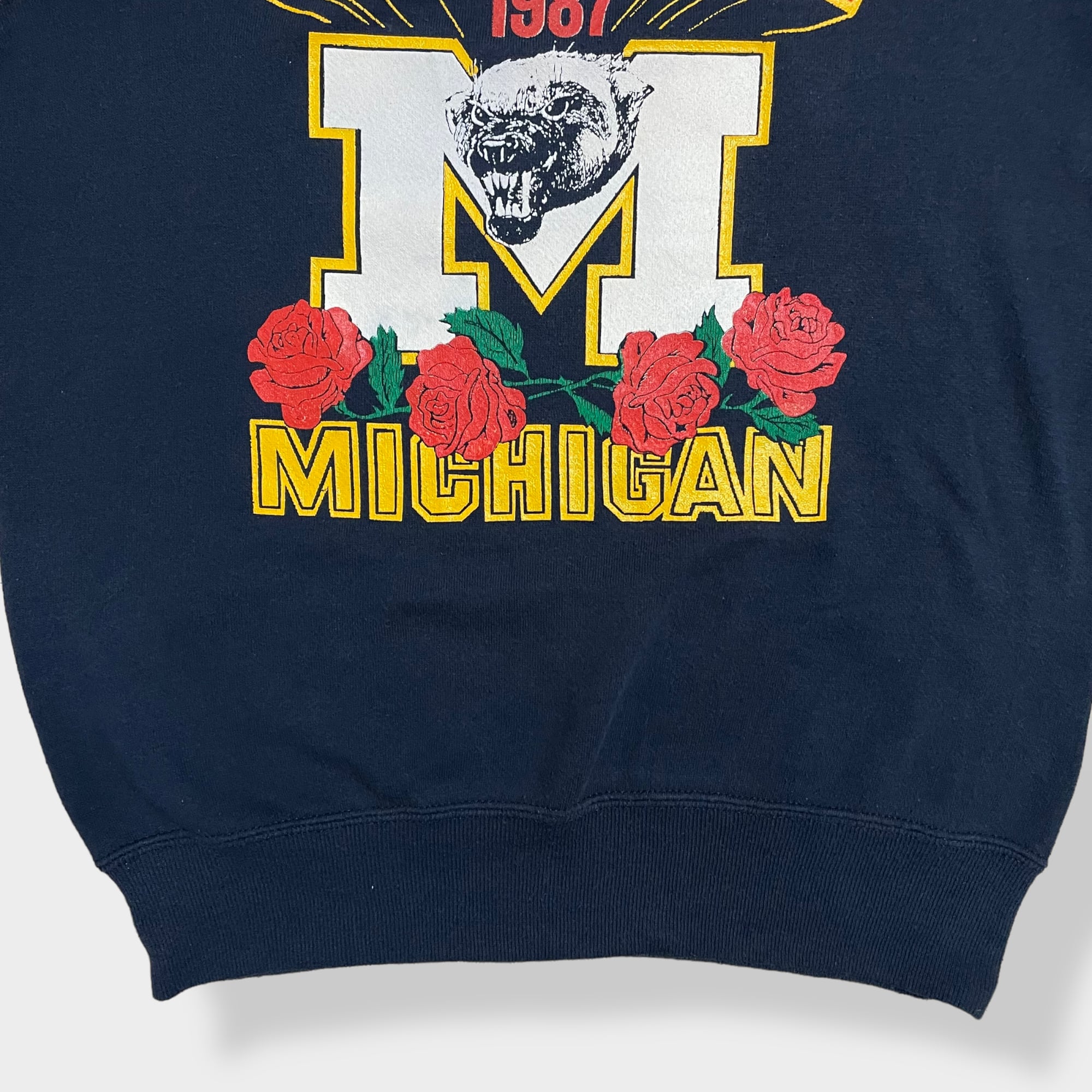 80年代 ATHTEX MICHIGAN ミシガン大学 カレッジTシャツ メンズL ヴィンテージ /eaa318023