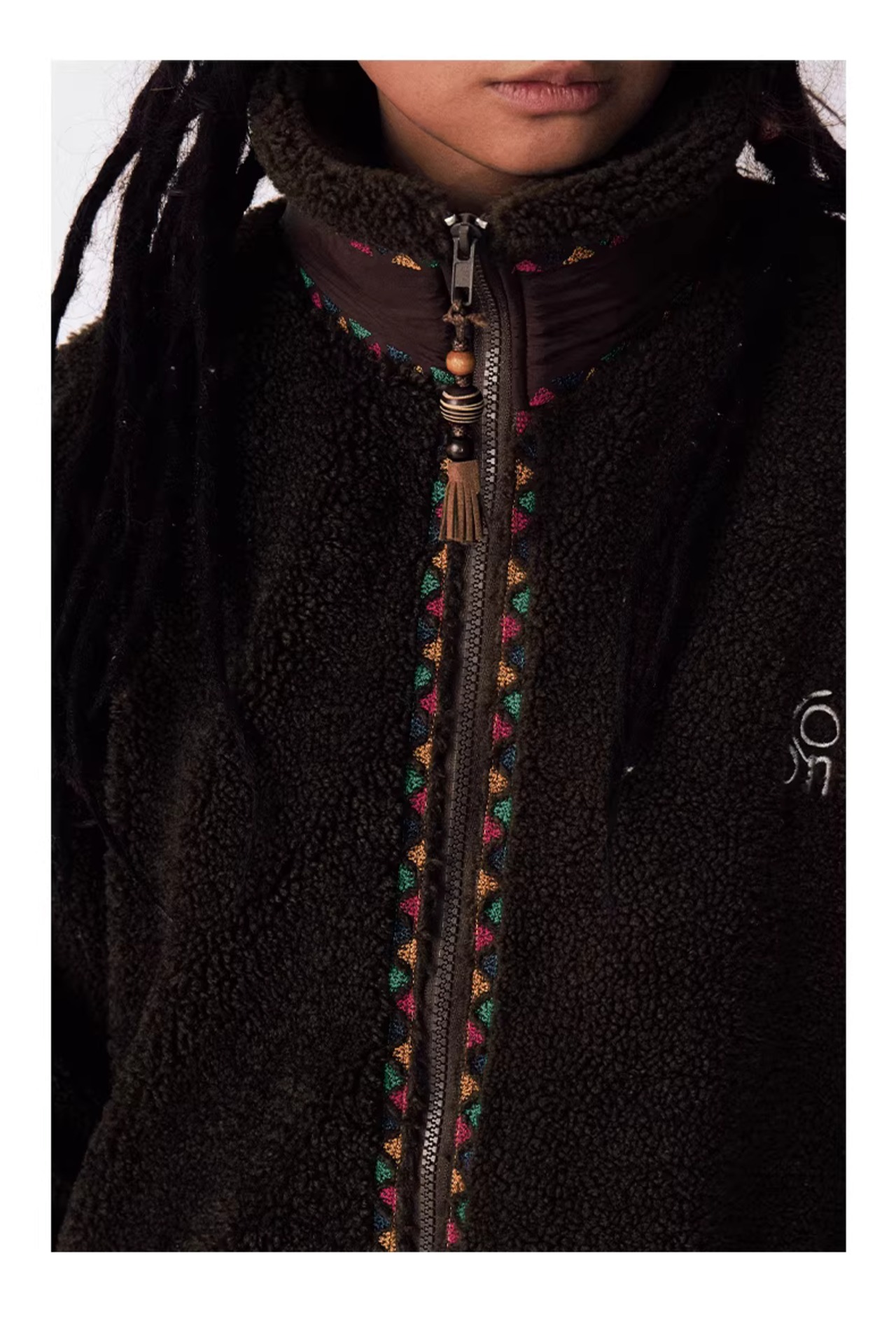 CONP Hand-knitted Beaded Fleece Jacket