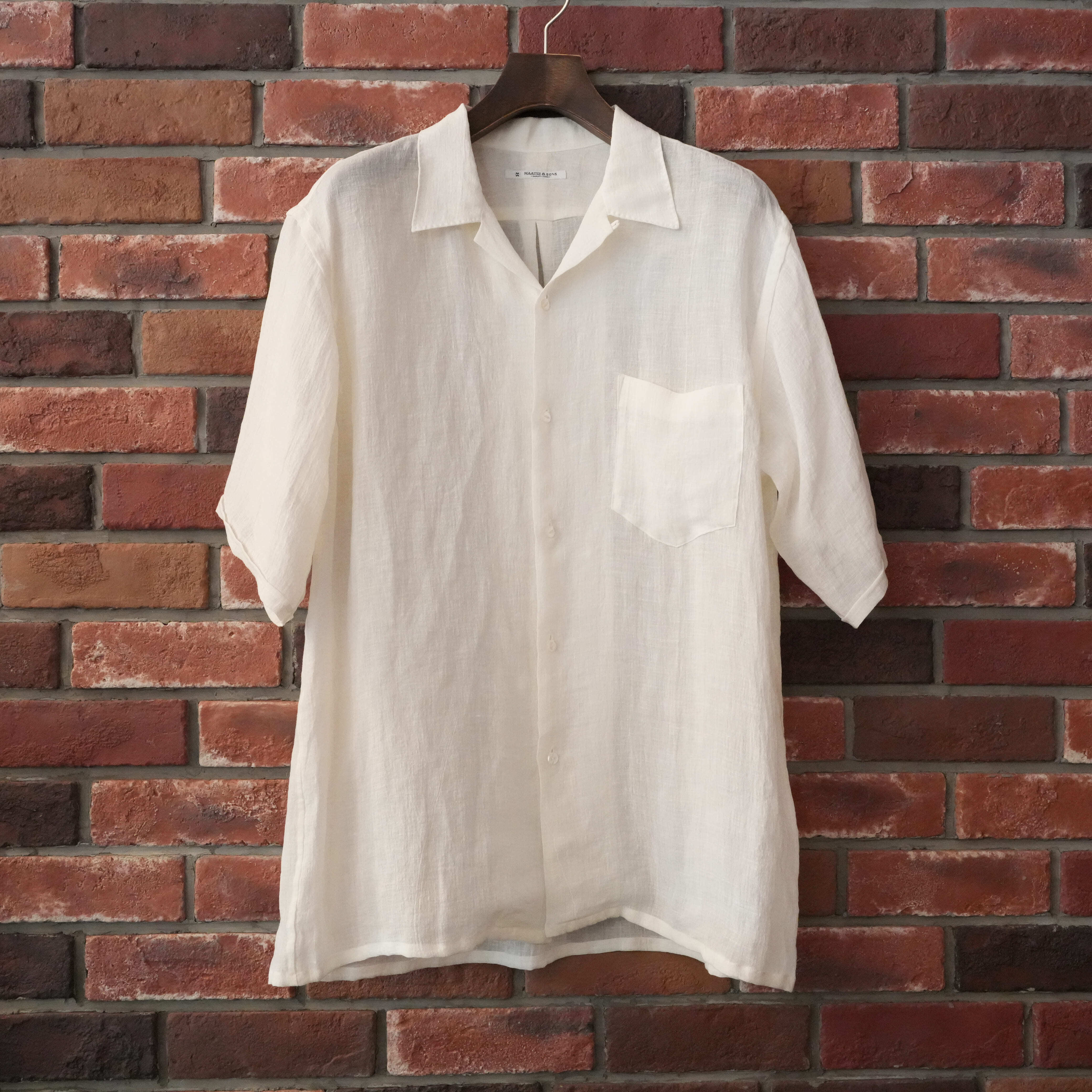 マーティー&サンズS/S OPEN COLLAR SHIRTS ドSLINEN MAATEE&SONS (マーティーアンドサンズ) 24SS 