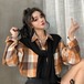 ✞ オータムウールチェック柄シャツブラウスカジュアルジャケット 大人女子☆ 秋物 ✞ゴスロリ SM ミリ 甘ロリ クラロリ 和ロリ エレガント 黒ロリ 姫ロリ 華ロリ BB-BB27034906799