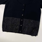 イタリア製 blugirl ブルーガール Blumarine ブルマリン レース切替 半袖 ニット カーディガン サイズ 38 /ブルーベルジャパン