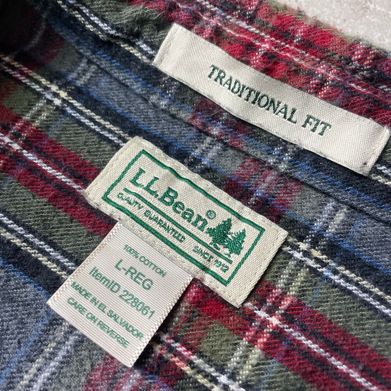L.L.Bean エルエルビーン 長袖 チェックシャツ ライトネルシャツ 