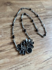gothic floral statement necklace-5312-7