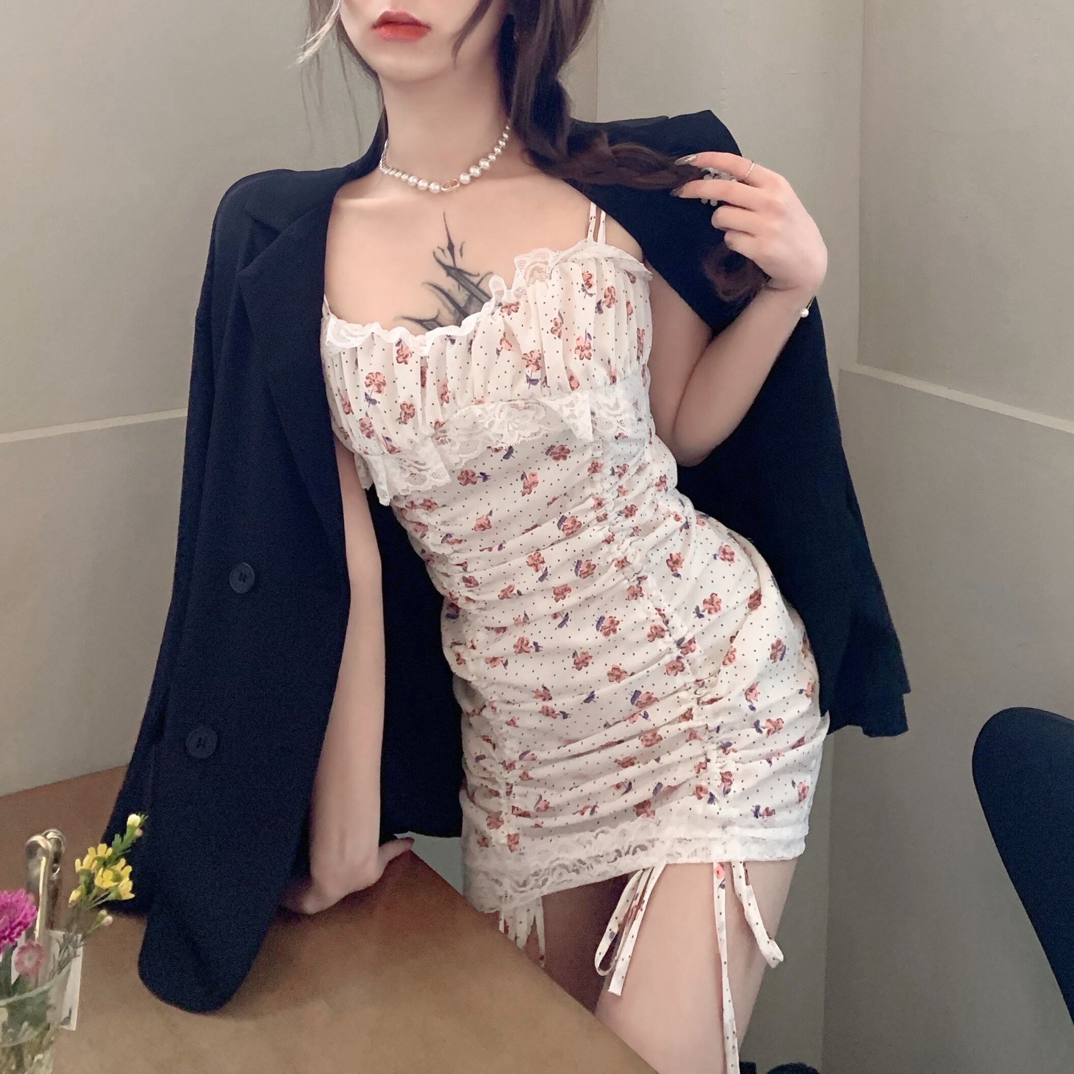 スプリングレースフローラルドレス スタイルジャケット レディース 春物 花柄 ドラファッションホール13423857850