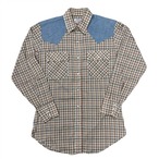 Levi’s / Western Shirt / Plaid × Chambray Yoke / L / 70s