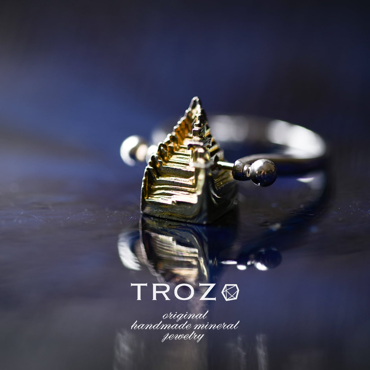 008 0 Collection】 ビスマス人工結晶 鉱物原石 フリーサイズ シルバー