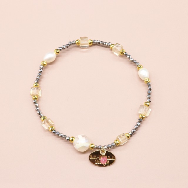 【Flames of Crimson】ルビー×人工ルビー×ラベンダーアメシスト×カオリン ブレスレット