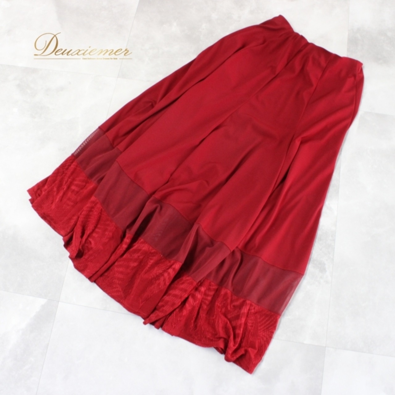 社交ダンス 衣装 スタンダード スカート レッスンウェア Legend Pro タカダンス レッド系 赤 練習着 フォーマル シンプル 派手 レース カジュアル パーティー 伸縮性 ウエストゴム フレアスカート コスチューム ダンス練習衣装 レディース おしゃれ 動きやすい 上品 デュエット 発表会 鮮やか 体型カバー 使い回し さりげない おすすめ