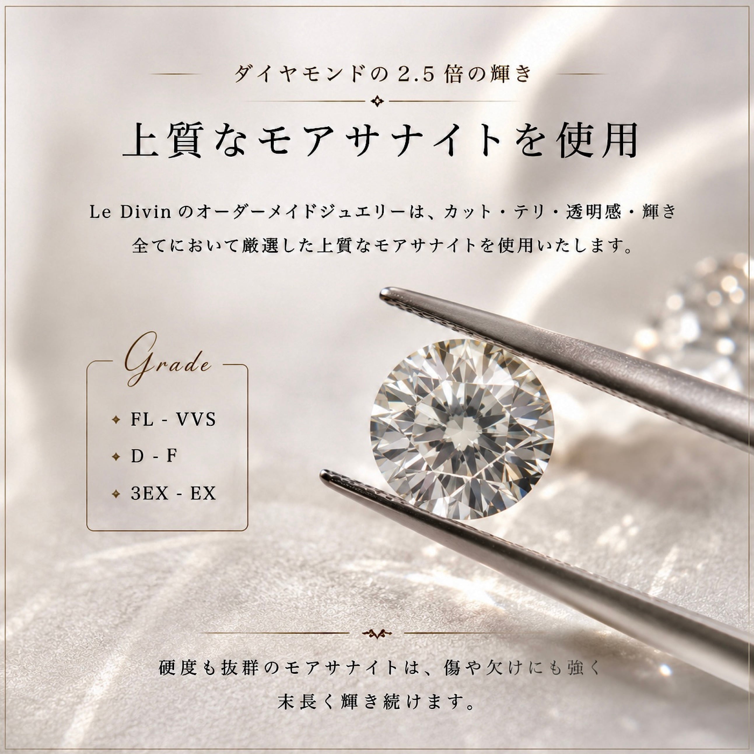 1.0ct モアサナイト ハーフヘイローリング Silver925 プラチナ仕上げ