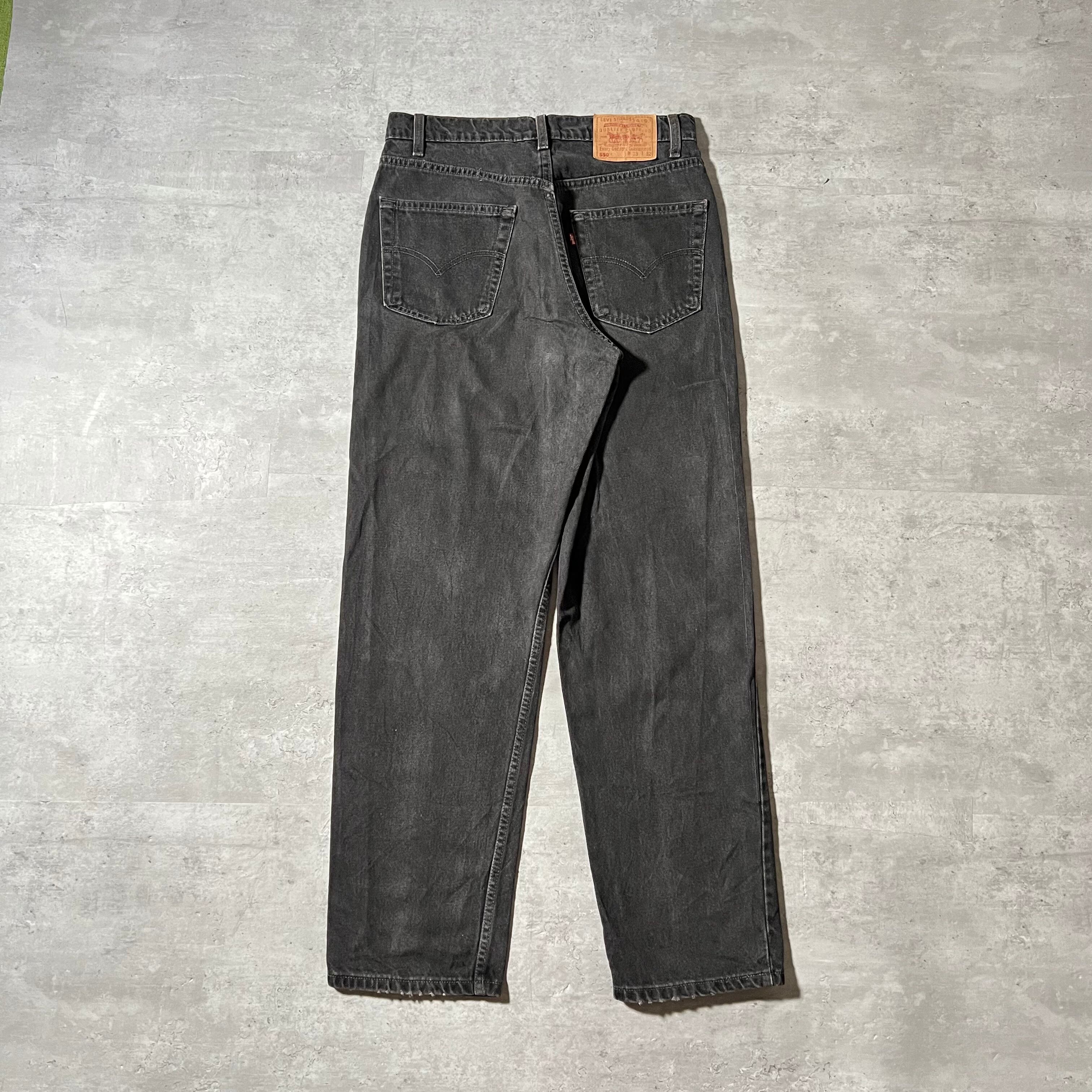 80s “Levis 550” 後染めblack denim pants W33L32 made in canada 217 