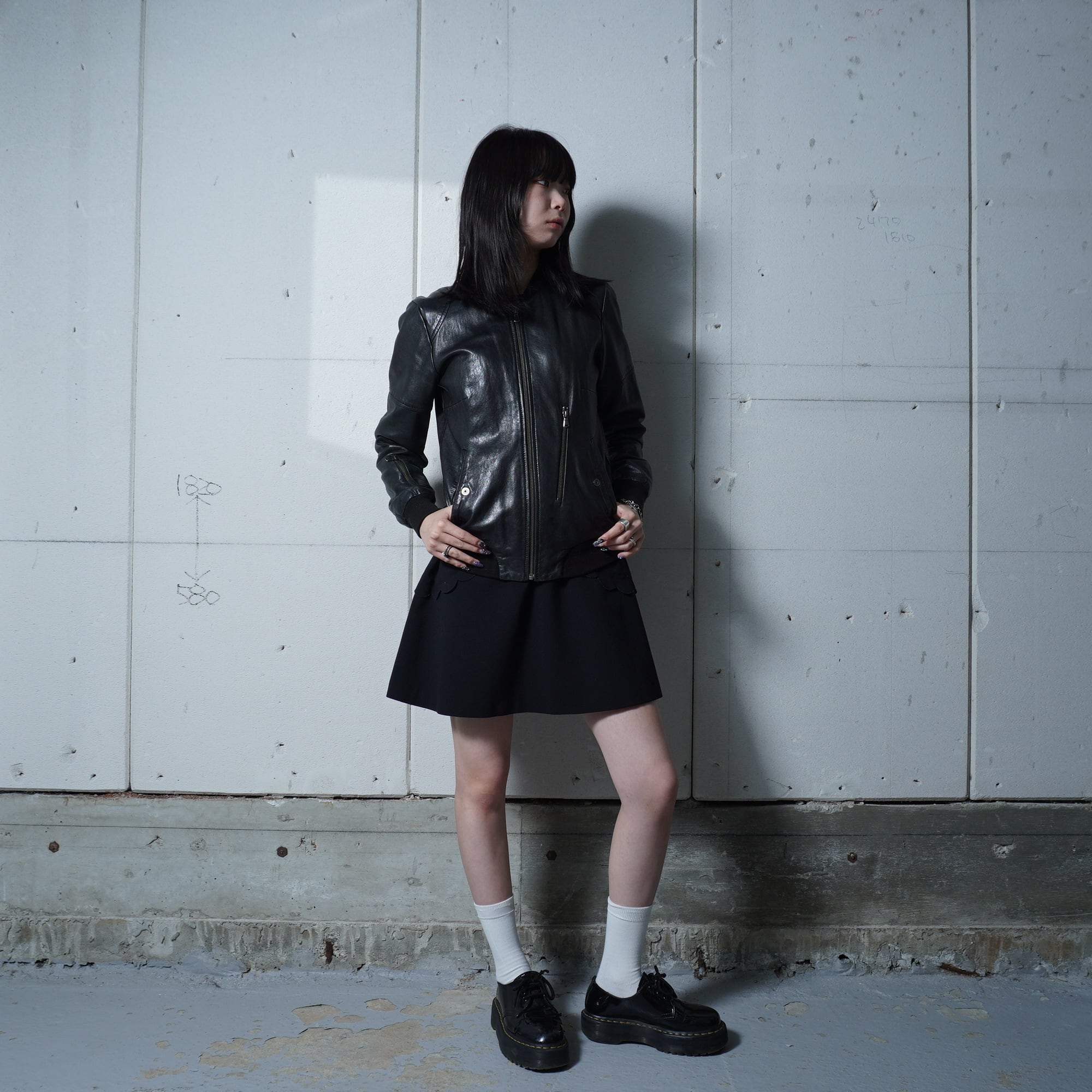 【美品】DIESEL ディーゼル ゴートレザー ライダースジャケット ブラック DIESEL】ディーゼル 