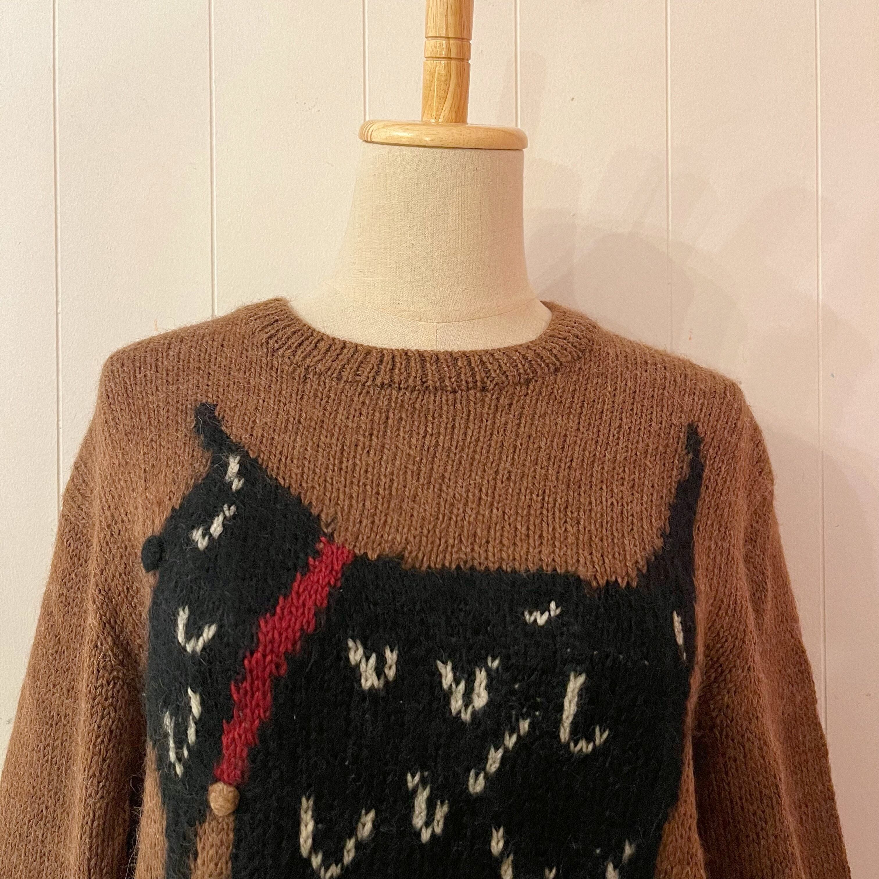 black terrier knit sweater