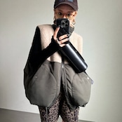 【受注予約:10月上旬入荷予定】ピーチボア切替中綿vest/カーキ