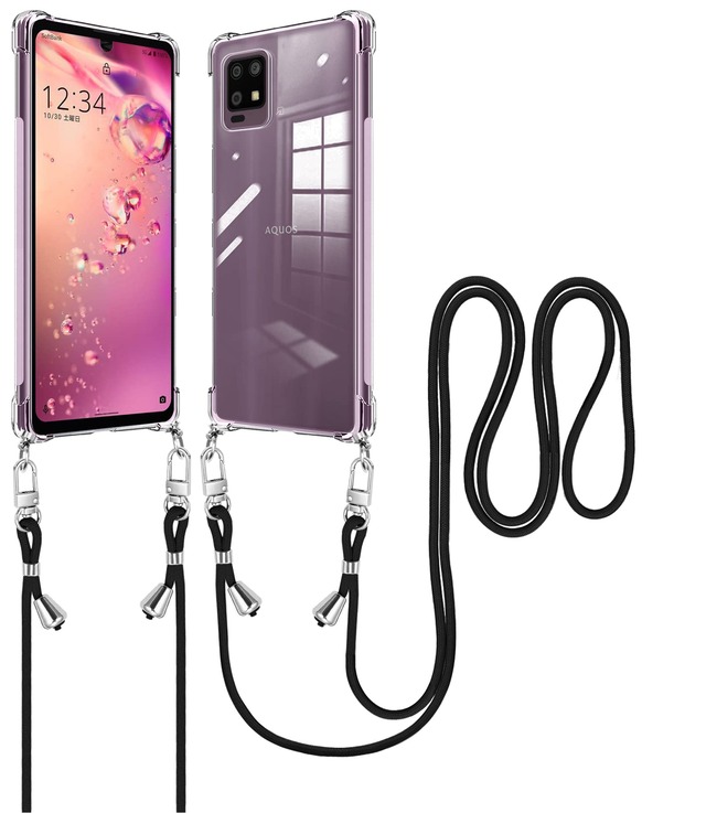 xiusiteli AQUOS Zero6 用 ケース クリア ショルダー SHG04/SH-RM18 TPU 縄掛け 薄型 軽量