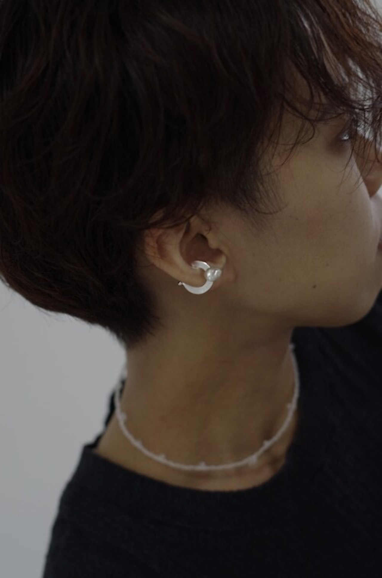 Tema' Baco -  Logo “C.pearl” G - Ear Cuff ：Gold｜淡水パール／2WAY（SV925＋本金メッキ）