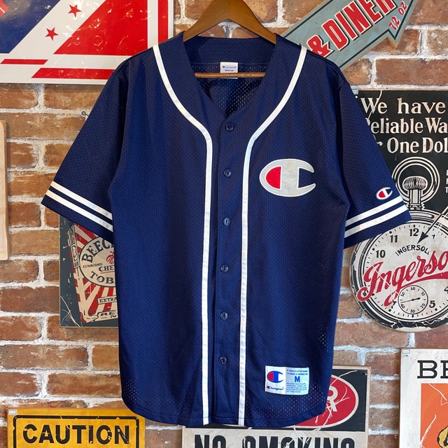 champion チャンピオン ベースボールシャツ ロゴ メッシュ ゲーム 