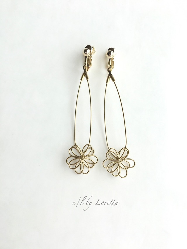 真鍮 flower pierce/earring  0016