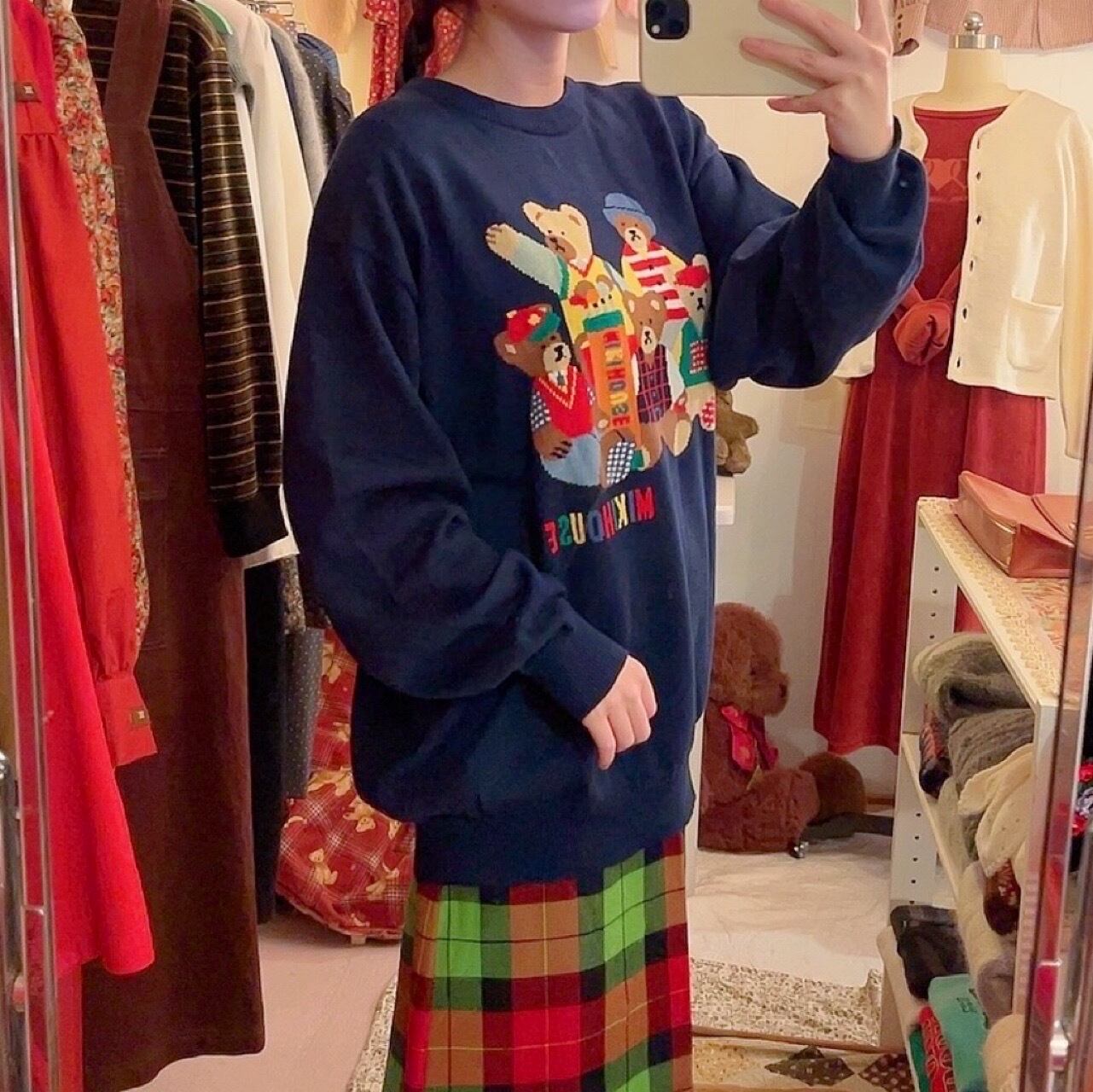 miki house / golf bear knit sweater