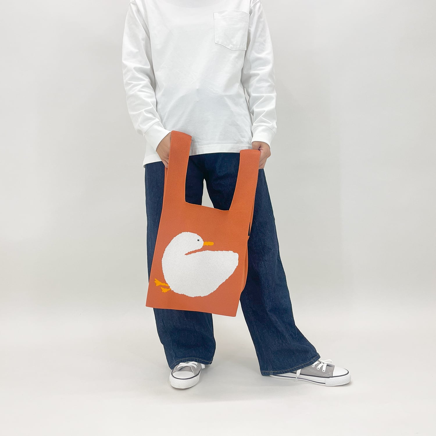 JIN KITAMURA】北村人 KNIT MARCHE BAG アヒル ニットマルシェバッグ