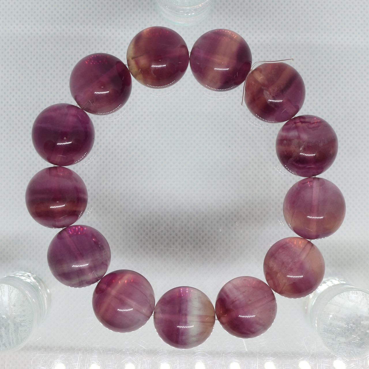 パープルフローライト　一連　ブレスレット　16mm　0118002799・画像6
