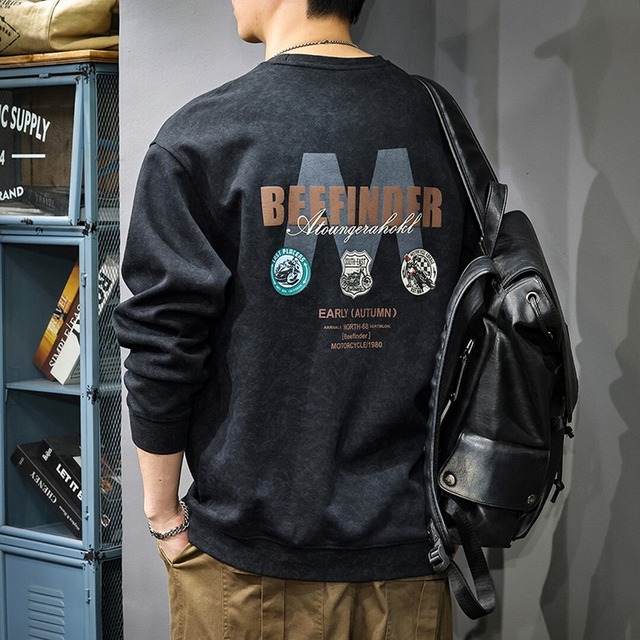 クルーネックプリントスウェットシャツ 2カラー 10979