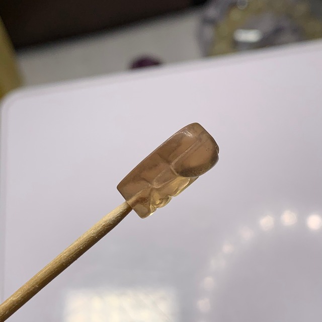 2貫通穴・貔貅✩イエローフローライトビーズ