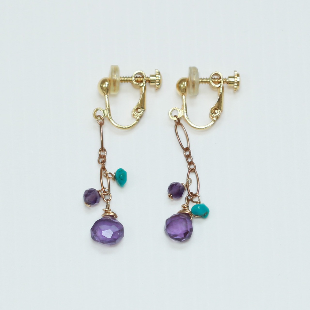 透き通るアメジストが魅力的！アメジスト×ターコイズ mm1196