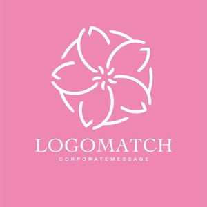 カラフルな桜のロゴ