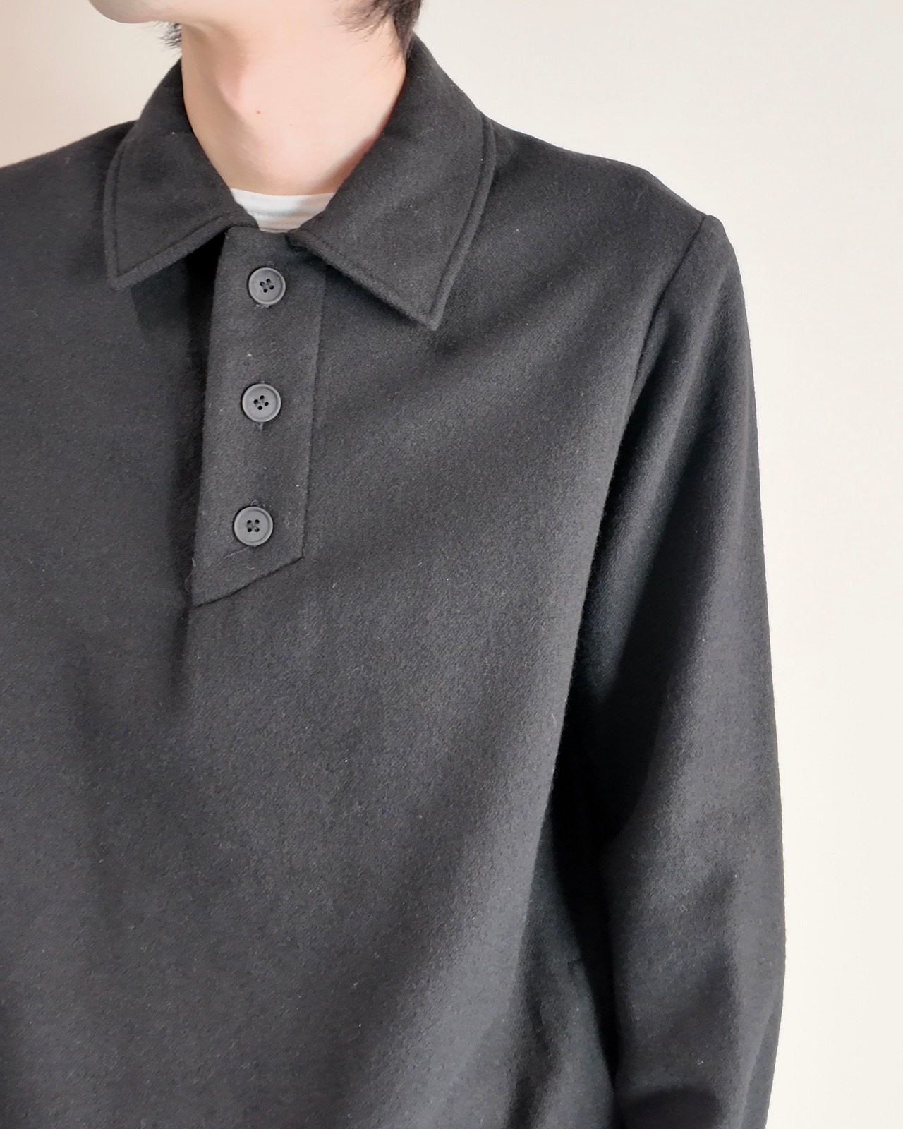 【A.P.C】fleece pull over polo top